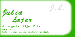 julia lajer business card